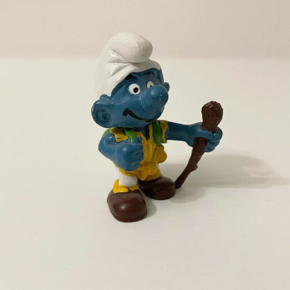Smurfs Hiker Smurf Walking Stick Hiking Figure Schleich Peyo Damaged - Picture 6 of 16